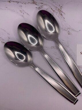 Oneida Stainless Steel Place Soup Spoons Set of 3 Replacement Satin Shasta